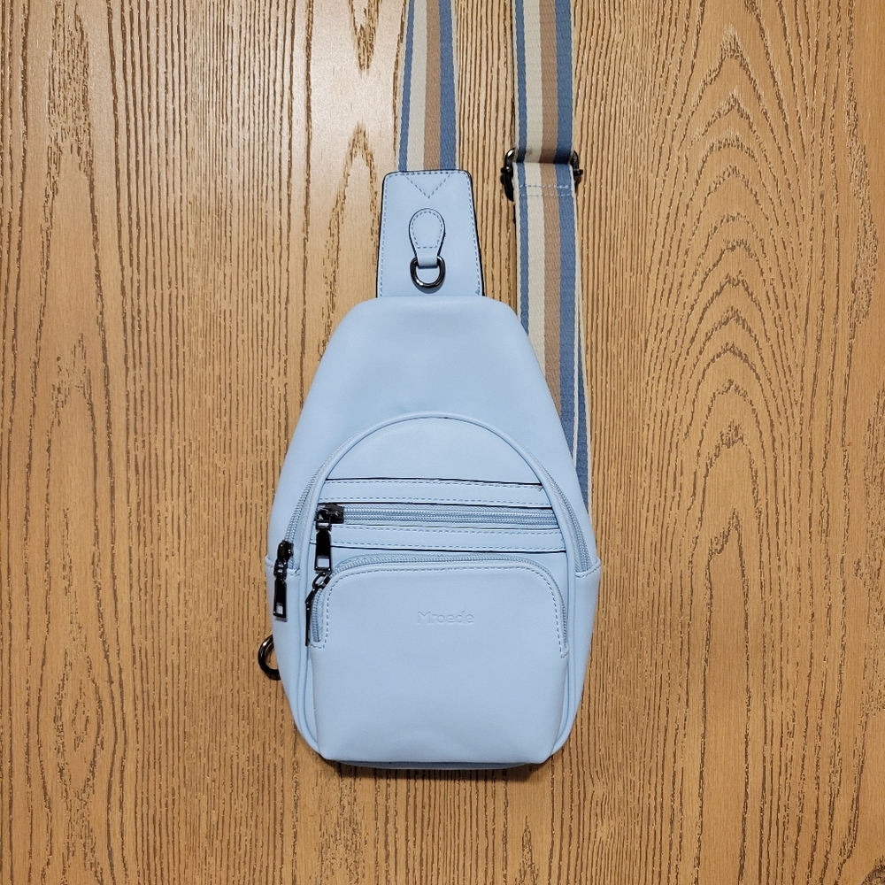 Light Blue Mroede Crossbody Sling Bag
